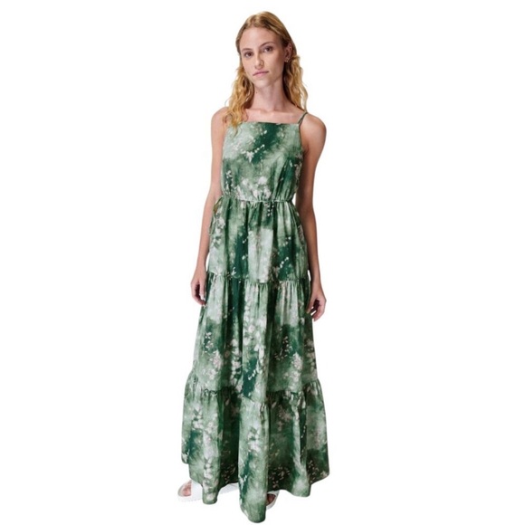 SWEATY BETTY Green Ruffled Tiered Sundress! Size 8 - Picture 1 of 12